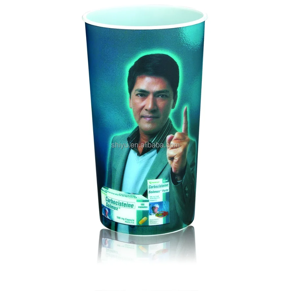 
2017 hot selling 3D Lenticular plastic Cup with Lid & Straw 