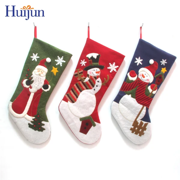 Personalized Wholesale Traditional Christmas Stockings Felt for Embroidery