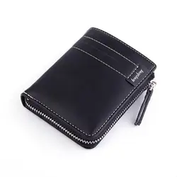 New Customize leisure style zipper fashion short pu leather wallet for man card holder