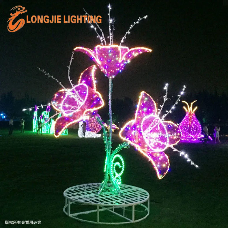 Longjie  Decor happy new years led motif light christmas led decorations