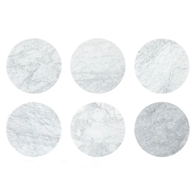 Carrara White Round Marble Dining Table Top