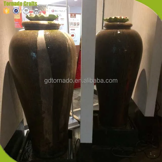 Classic Chinese Hotel Club restaurant decoration water landscape vase large courtyard ornaments soft decoration