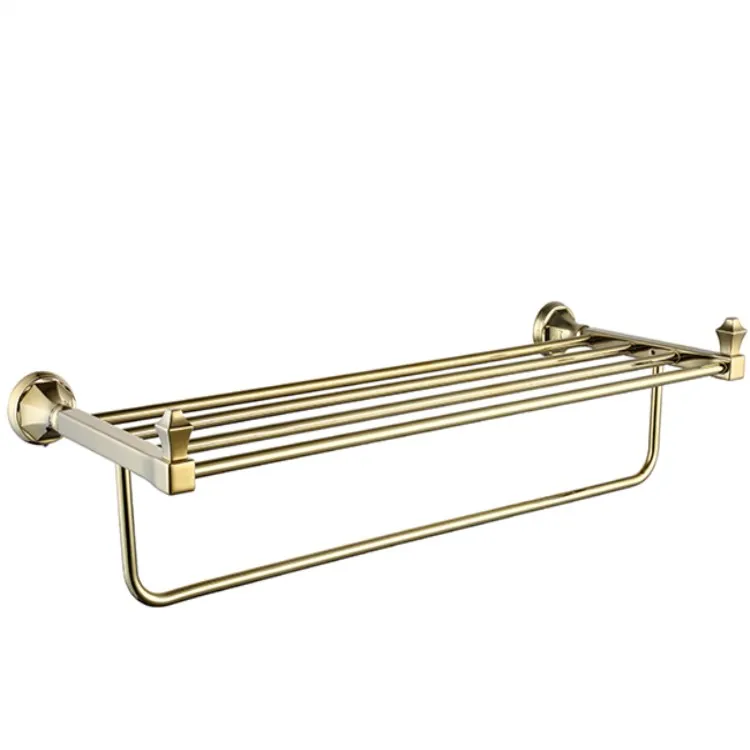 
Brass rose gold polished bathroom accessories set 24 inch towel rail wall mounted hardware towel shelf 
