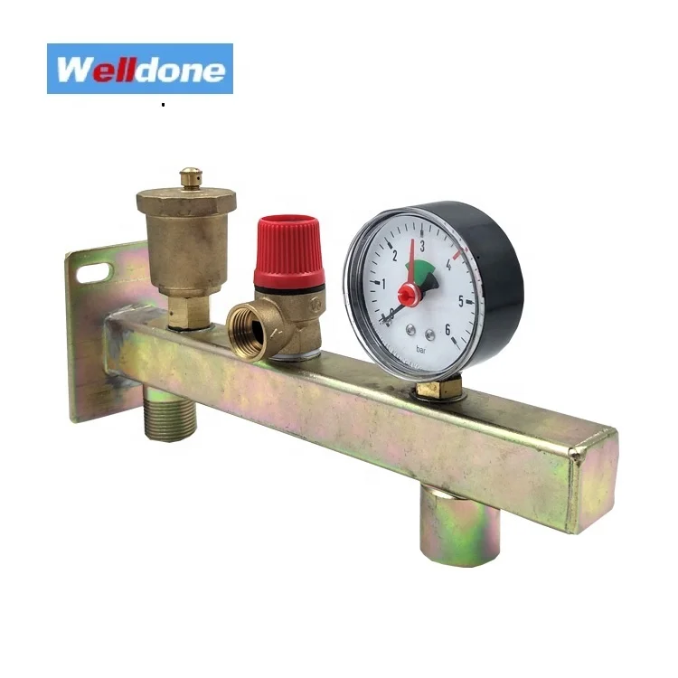 High quality  best price Safety Group Bar Boiler Heater Valve Vent Manometer 3 Bar