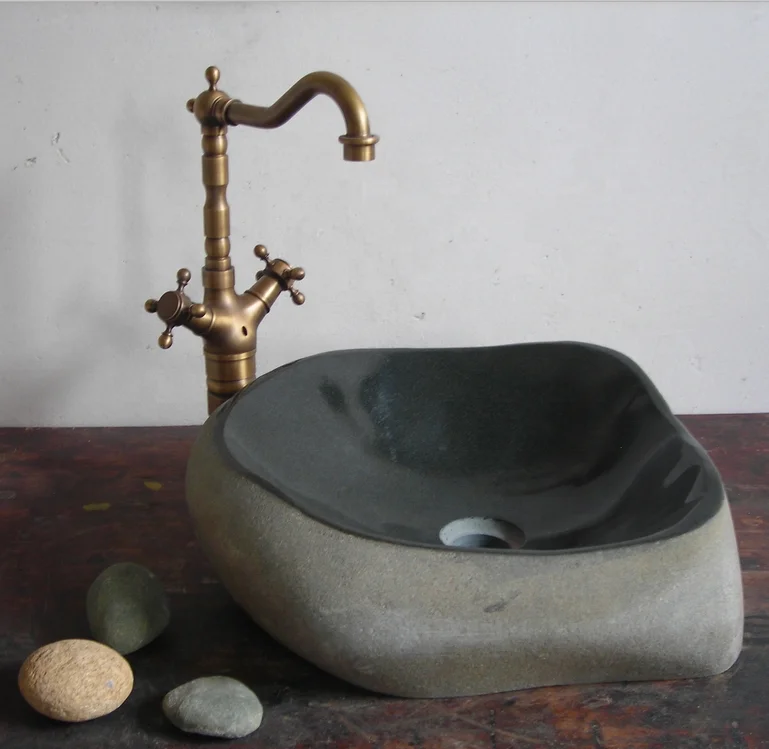 Rock granite bathroom sink