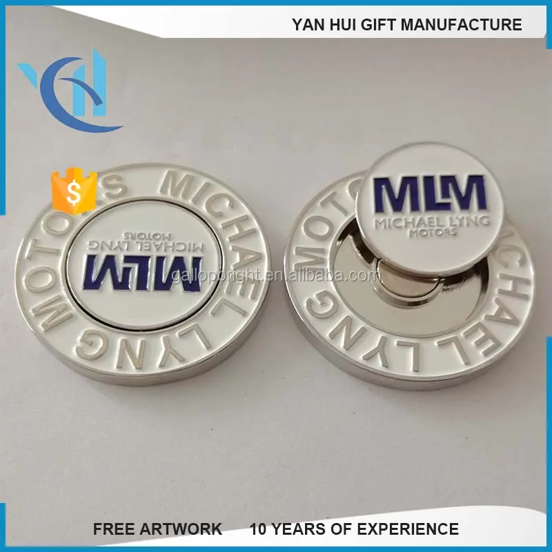 
Fashion design ballmarker /Custom gold golf ball markers with company logo 