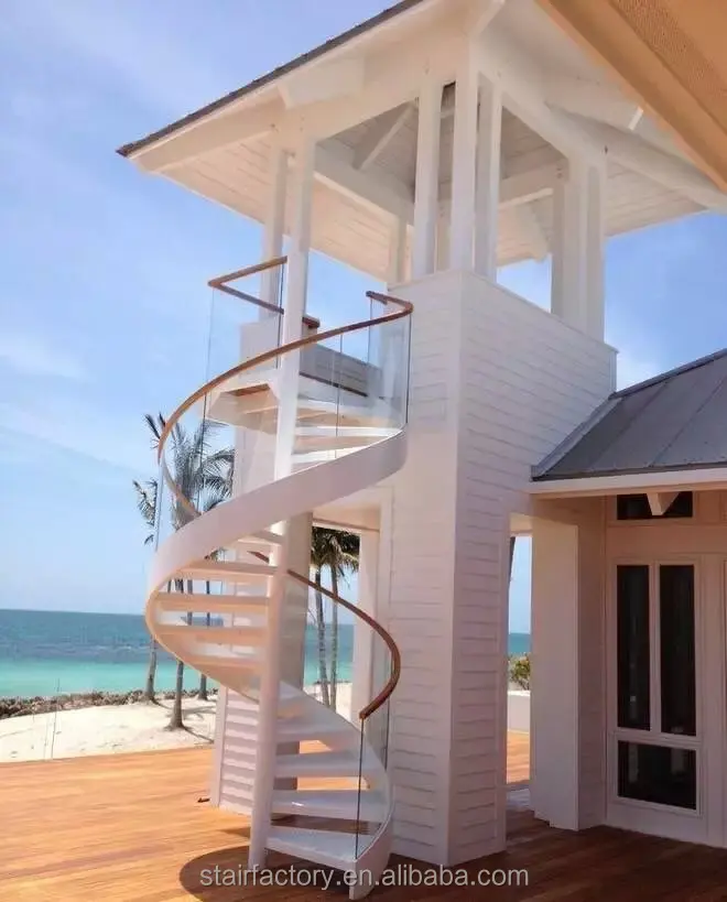 European Fashion Curve Shape stair, steel-glass spiral staircase,prefabricated spiral stairs,TS-105