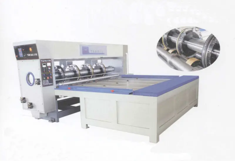 Rotary separately cutting creasing slotting machine for corrugated carton