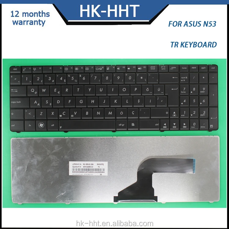HK-HHT Turkish laptop keyboard For Asus N53 N73 Black Keyboard