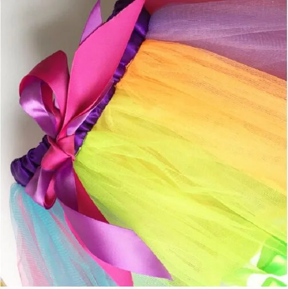 Girls Rainbow Puffy  Tutu Skirt  dress  for Party