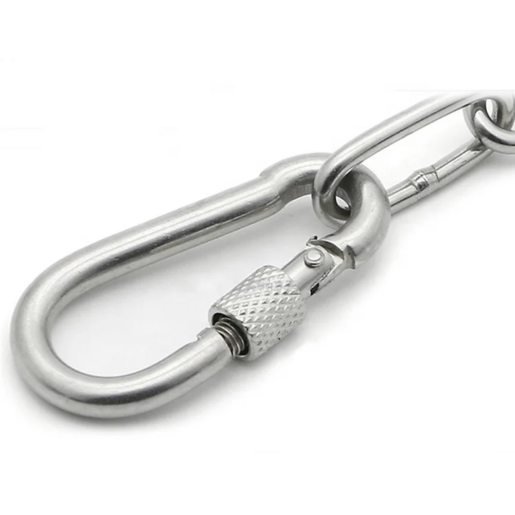 BT-245S Excellent Climbing Steel Carabiner Electric Galvanized Climbing 7mm With Screw Steel Spring Snap Hook Locking Carabiner