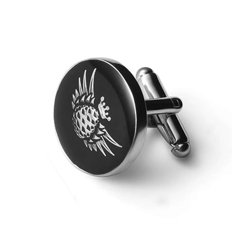 Tie Clip Cufflink Maker Business Mens Shirt Black Custom Logo Metal Enamel Cufflinks
