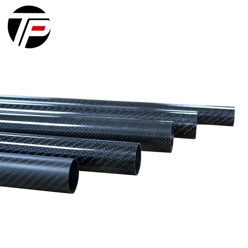 Wholesale customized large diameter glossy twill 3 k full carbon fiber tube