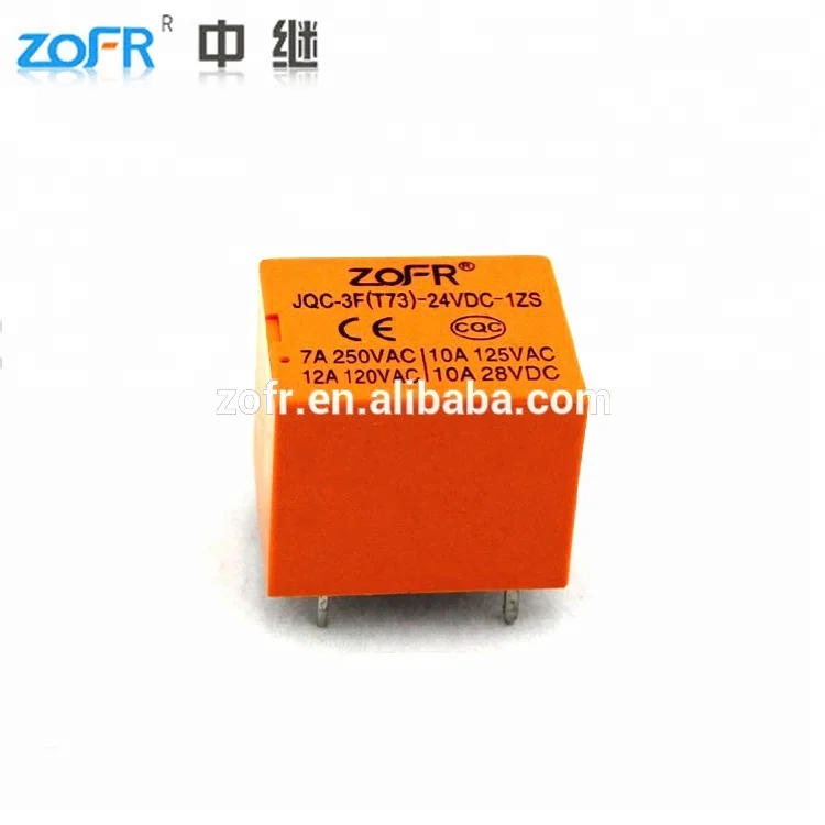 T73 JQC-3F PCB relay 12V 7A 5PIN Sugar Cube Relay