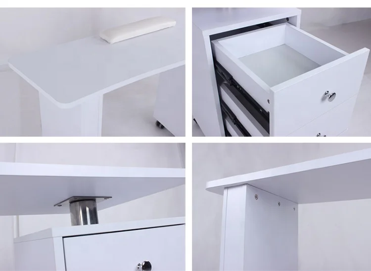 
Modern White Manicure Bar Vented Salon Nail Table With Vacuum 