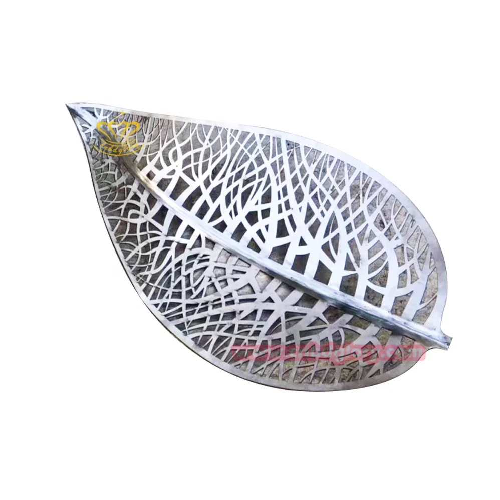 Modern Garden Landscape Design decoration metal Art stainless steel Tree Leaf Sculpture