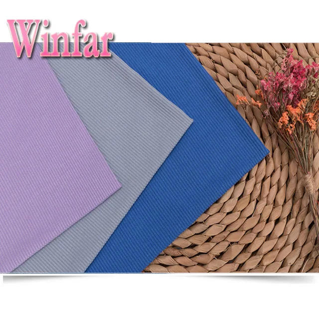 Winfar China Rib factory 95%polyester 5%spandex 2*2 design rib boat for clothing