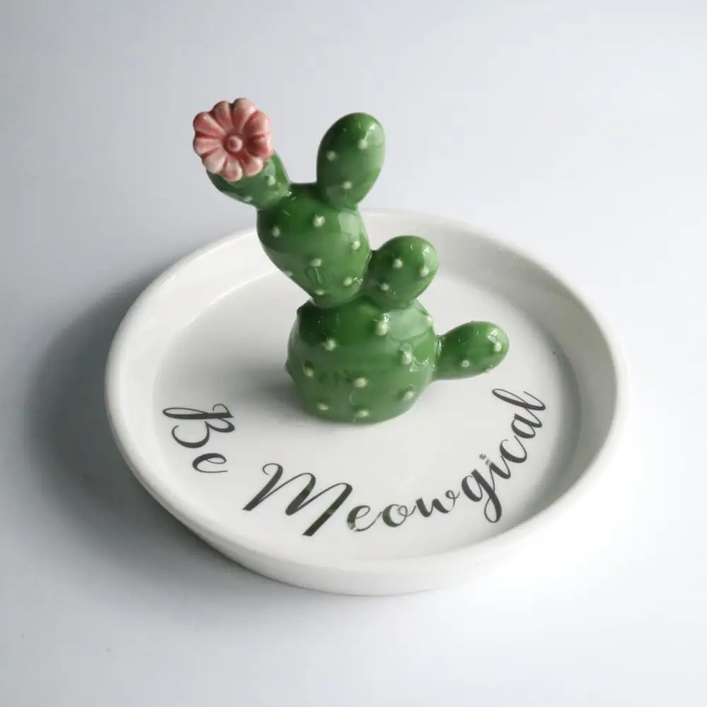 CERAMIC CACTUS TRINKET DISH RING HOLDER DISH ring trinket dish hengfei