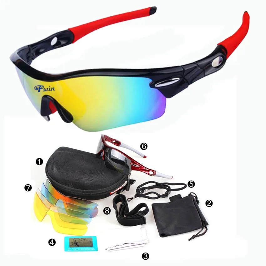 Hot sale UV400 changeable 5 lens sports eyewear cycling glasses
