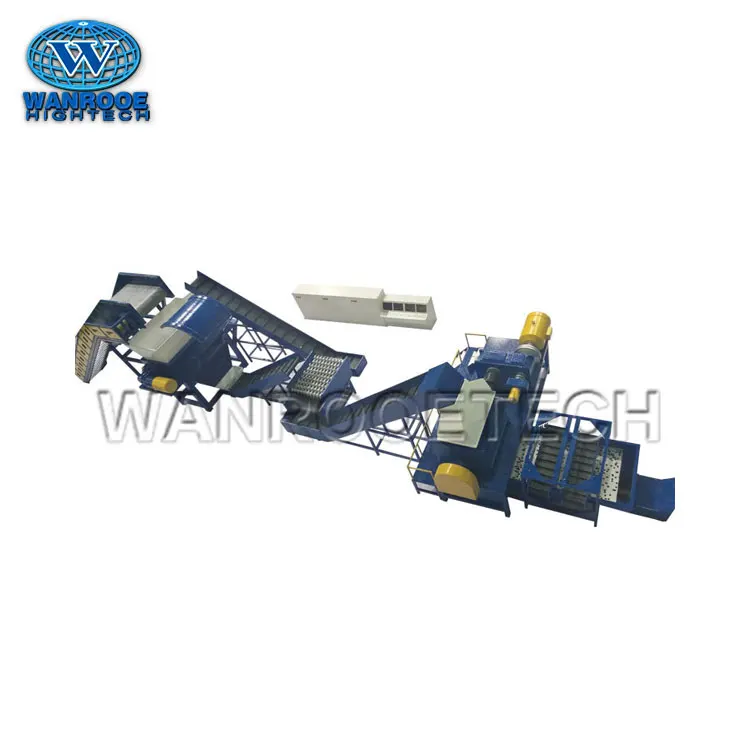 100-1000kg/h Waste Tire Shredder Rubber Shredder Machine Tyre Recycling Plant