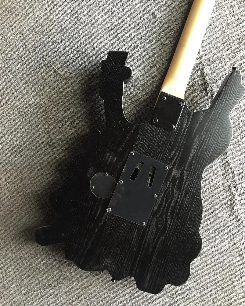 Weifang Rebon  carved black colour electric guitar