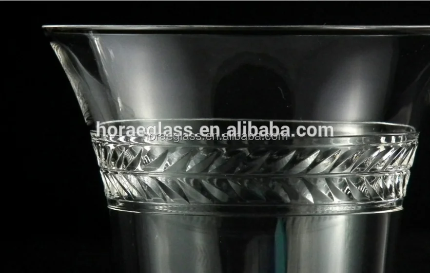 Iced Tea Glasses or Wine Glasses - Polished Cut Laurel Pattern & Embellished Stem