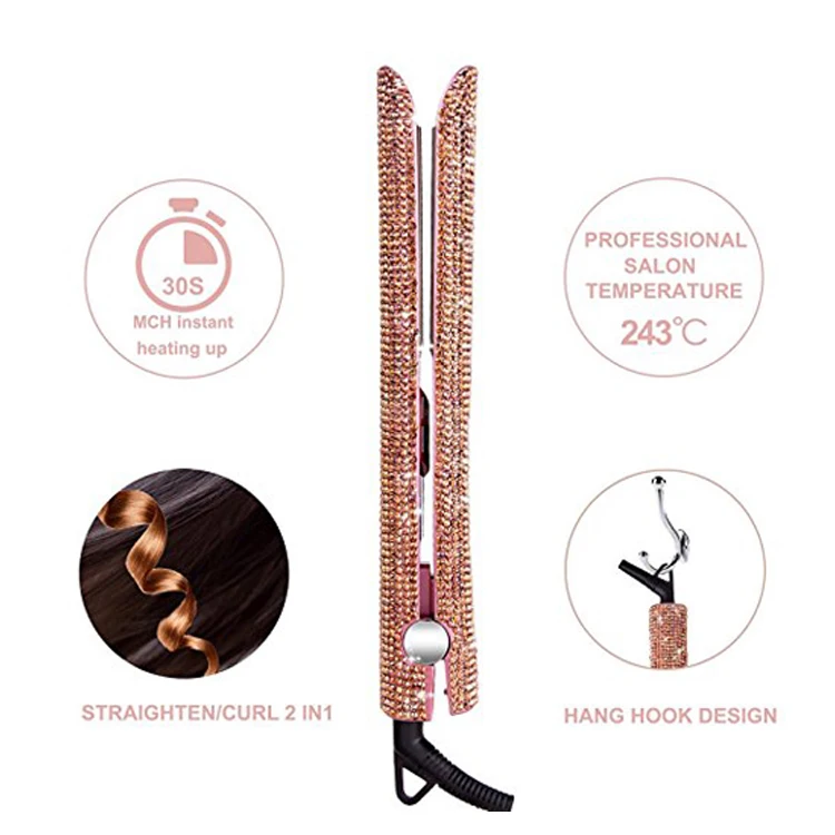 Hot Selling Hair Tool Bling Flat Iron Crystal Hair Straightener