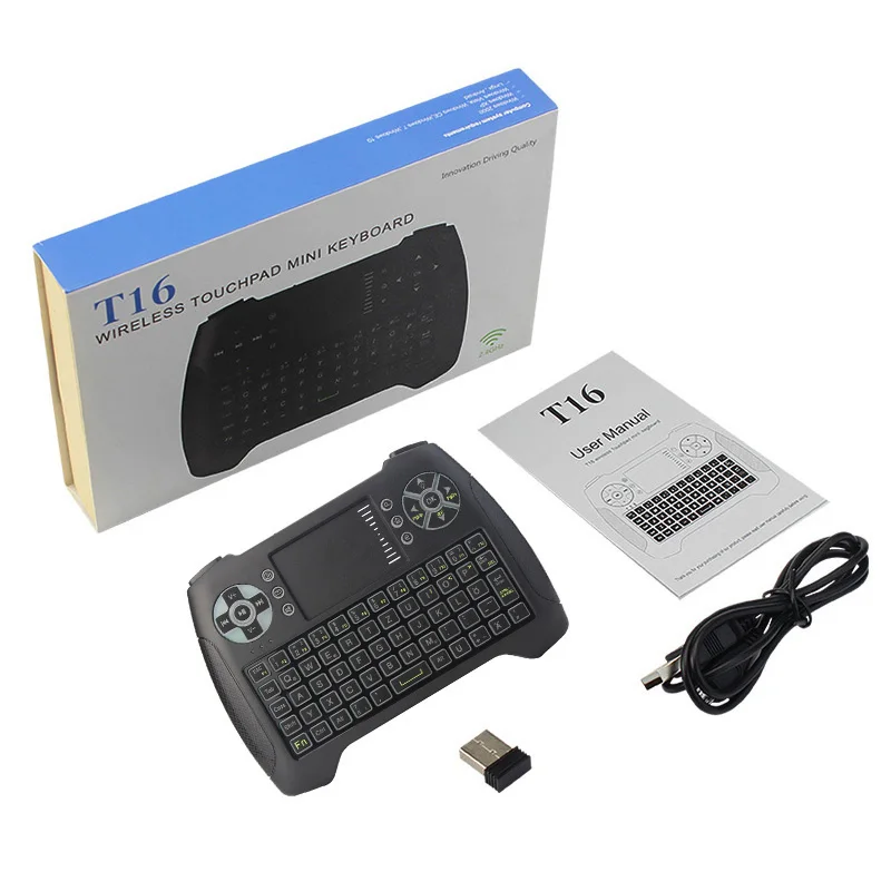 Индивидуальная модель TV Box Мини клавиатура сенсорная панель беспроводной пульт управления с 3 вида цветов подсветки Аккумуляторная батарея