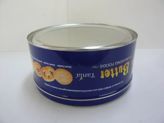 Food grade round metal cookie tin box/candy tin container