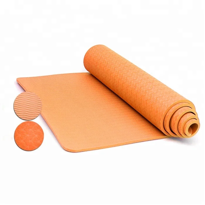 Direct factory purple yoga mat, Yoga mat TPE, yoga mat with strap