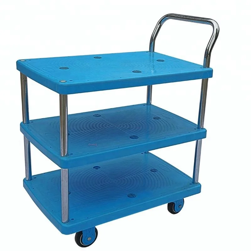 Складной 4 колесный сверхмощный Промышленный платформенная тележка из пластика