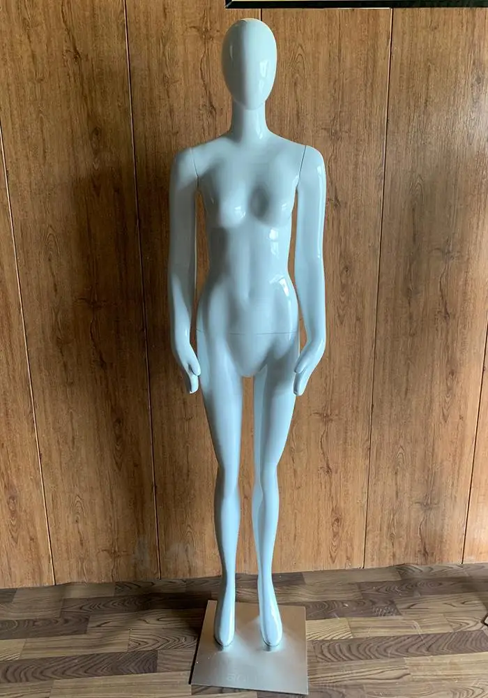 In Stock Polished White High Female Abstract Face Fiberglass Mannequins