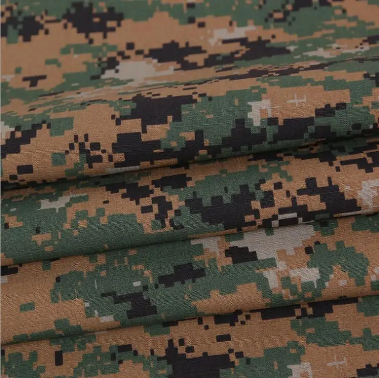 
50/50 polyester/cotton military woodland camouflage ripstop fabric 