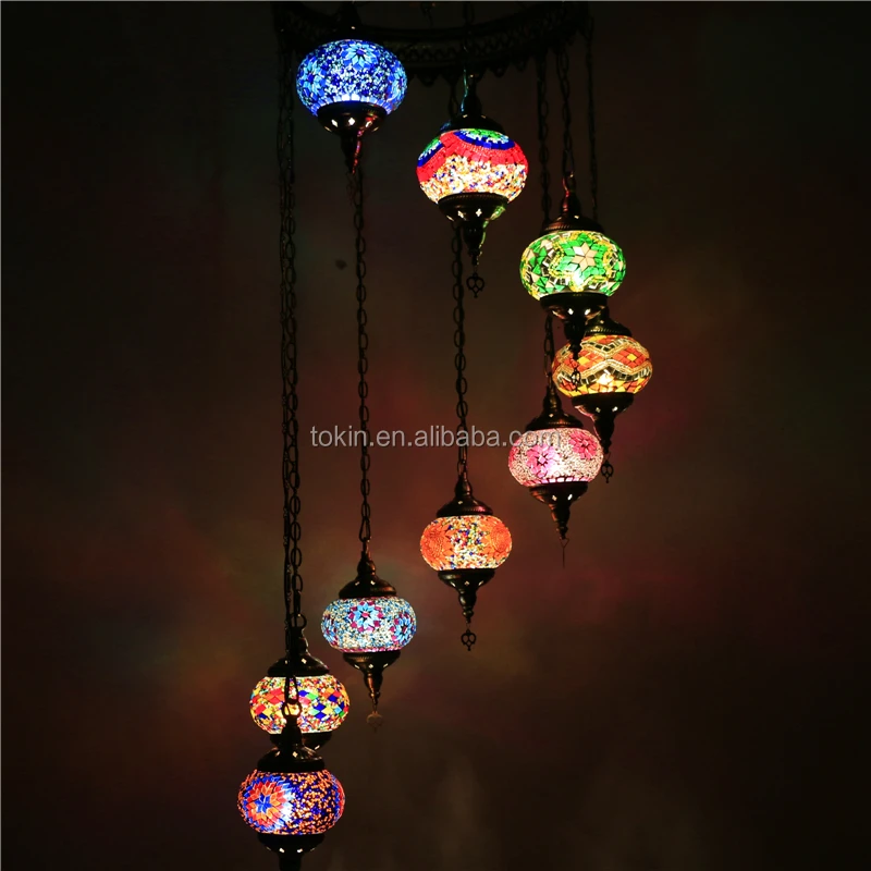 handmade Mosaic Art single Turkish Lamps Chandelier CC9M01