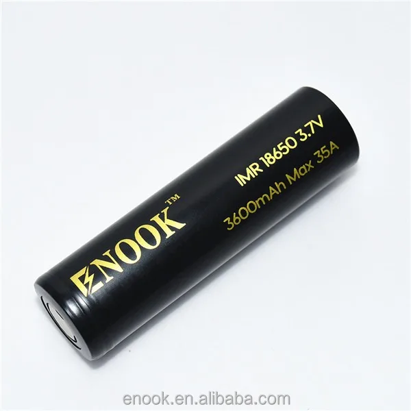 Shenzhen Enook High discharge rate  3600mAh Max 35A 18650 rechargeable battery 3.7V