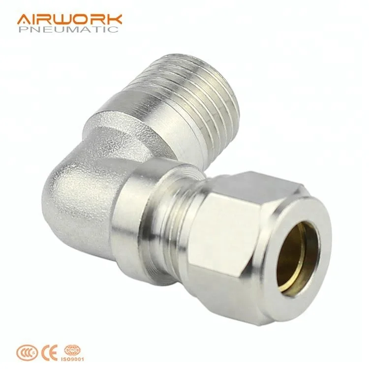 hydraulic 1/2 T union brass compression tube fitting hose connector for pvc pipe