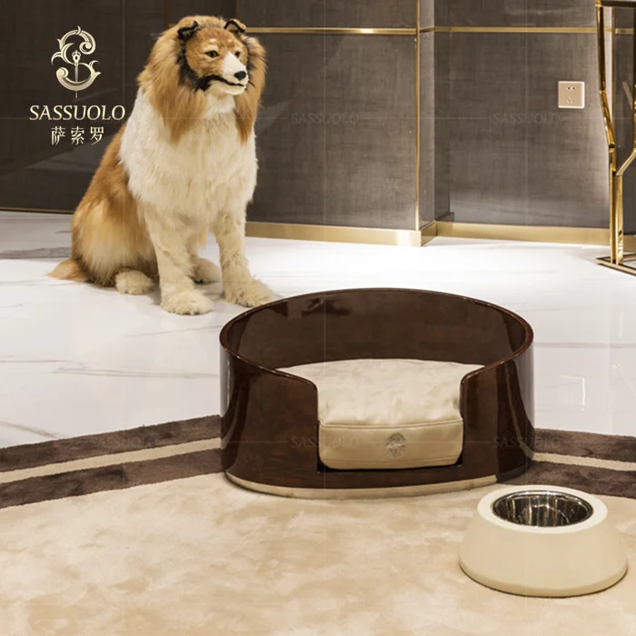 
Sassuolo Newest comfortable and luxurious puppy bed doghouse indoor leather pet house 