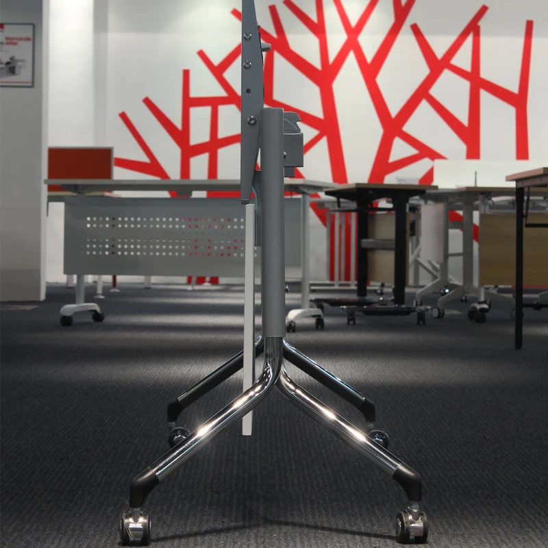 Factory Direct Sale Melamine Mental Base Table Furniture Leg Steel for Table Modern with Wheel Training Folding Desk