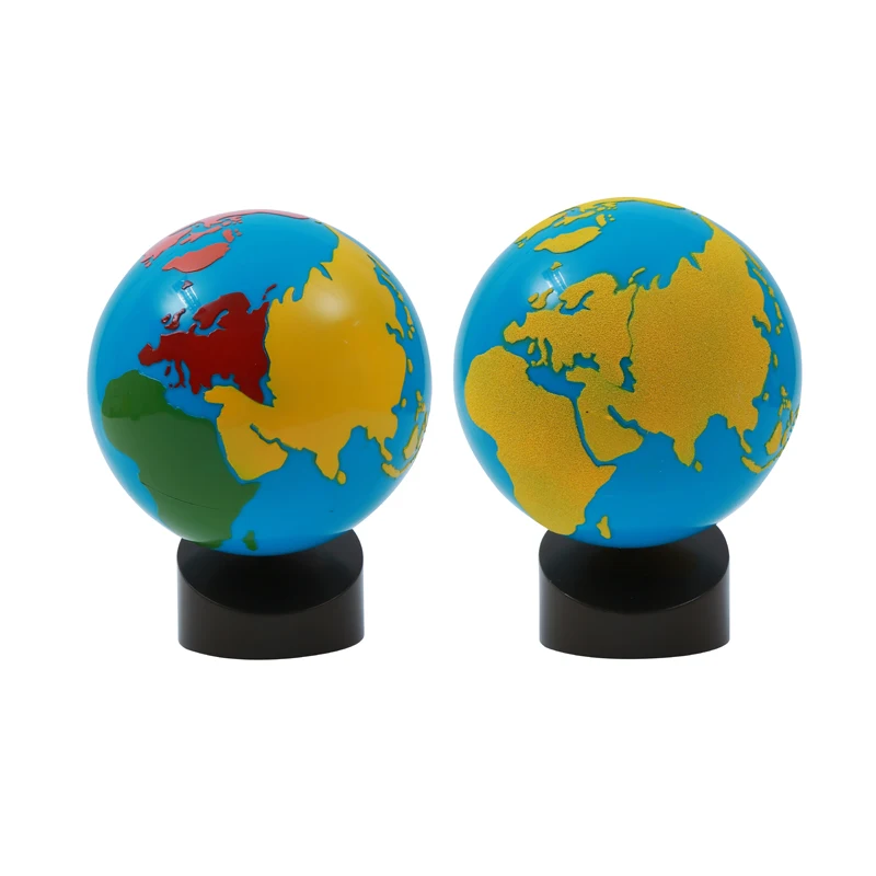 Early Childhood Montessori wooden educational materials geographic toys Globe World Parts