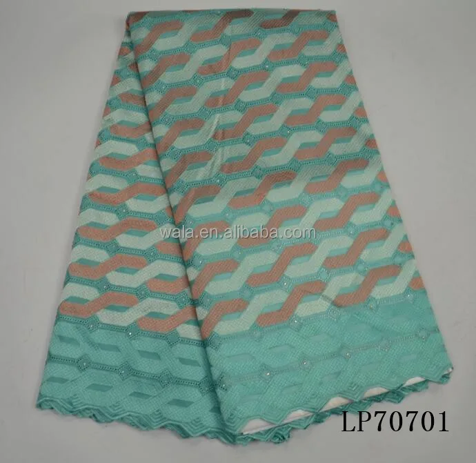 LP70701 good quality swiss voile lace fabric/blue color swiss cotton lace fabric/african garment lace