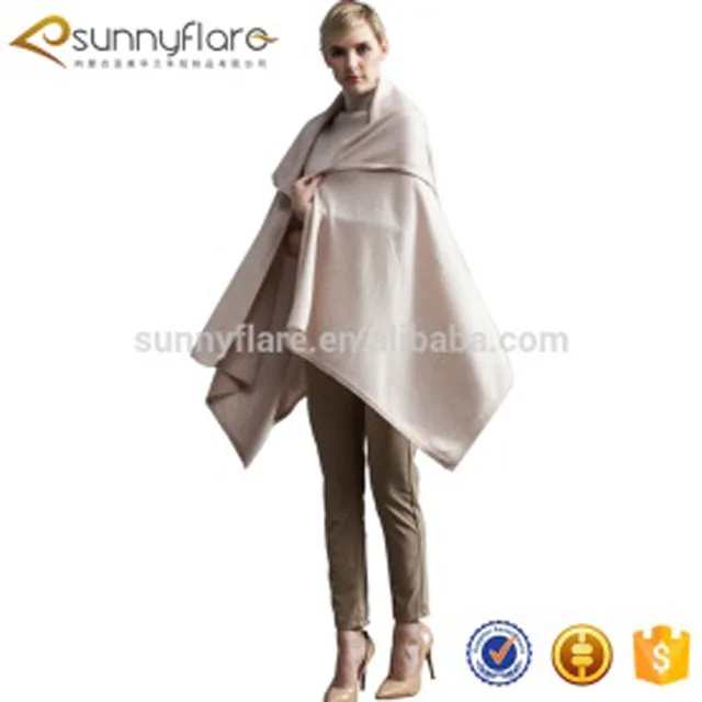 Top quality wool cashmere ladies hooded cape shawl