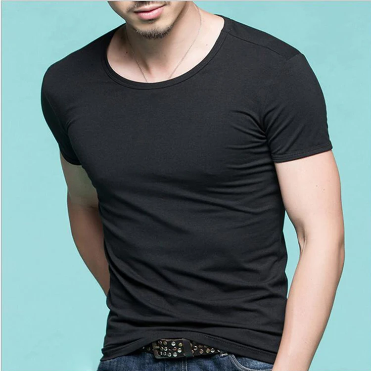 Wholesale Men Slim Fit White Blank Cotton T Shirt
