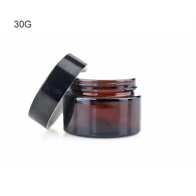 Empty cosmetics packing frosted amber glass jar 20G 30G 50G