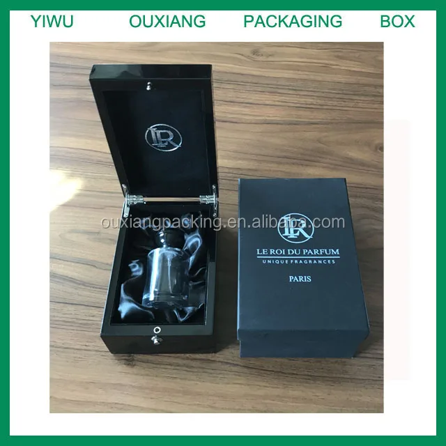 piano black lacquer finish hot sale luxury wooden perfume bottle packaging box