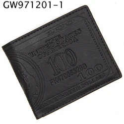 2021 Лидер продаж; Винтажный стиль; USD 100 доллар, тисненая кожа, искусственная кожа, мужские портмоне Короткие кожаный бумажник для мужчин