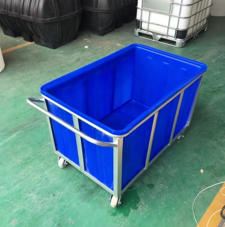 400kg  Economy Blue Plastic Laundry Poly Box Trucks For Heavy Duty Industrial Storing and Transport
