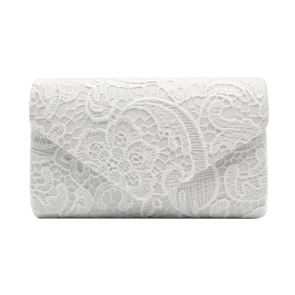 Wholesale Lace Flower Pattern Elegant Ladies Evening Wedding Hand Shoulder Women Clutch 2021 Purse