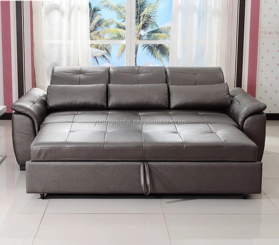 2017 New style Functional luxury Leather Sofa Bed with adjustable head rest YB2238