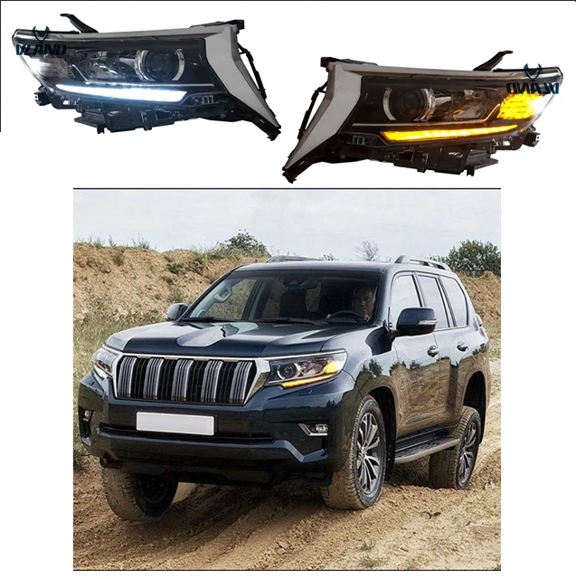 VLAND Factory Wholesales LED Headlights Head Light 2015-UP Sequential Car Front Lamp For Toyota prado Land Cruiser 150