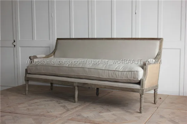 Горячие продажи антикварная мебель деревянная рамка диван три сиденья